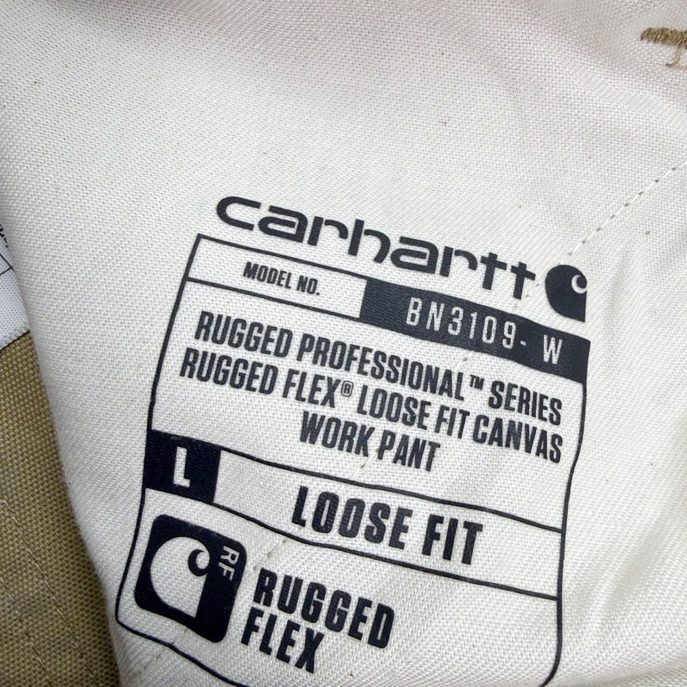 Carhartt Rugged Pro Series Flex Canvas Work Pant Size L Womens Tan Bn3109 NEW - Picture 4 of 9
